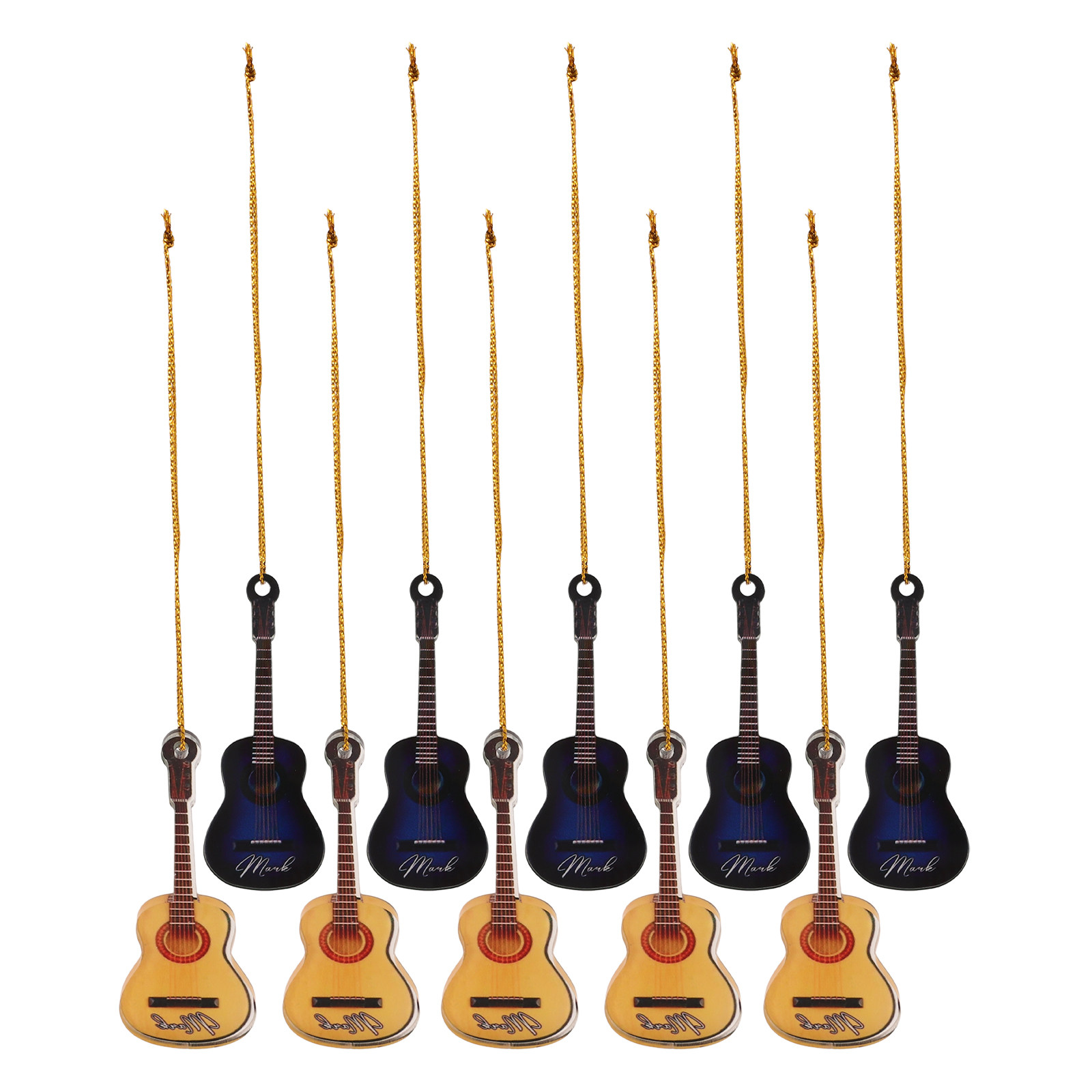 Musical Instrument Xmas Ornaments - 10 Peças de Mini Instrumentos Musicais