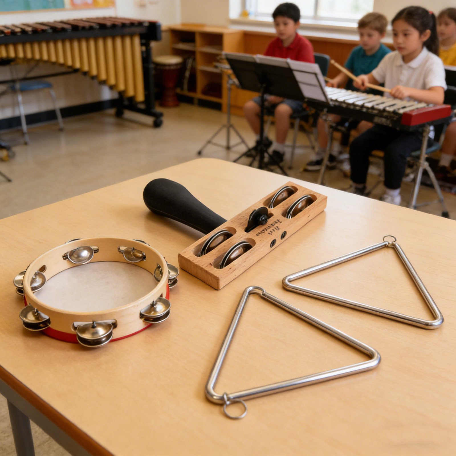 Musical Instrument In Chinese - Pandeiro de Dupla Fileira com Guizos