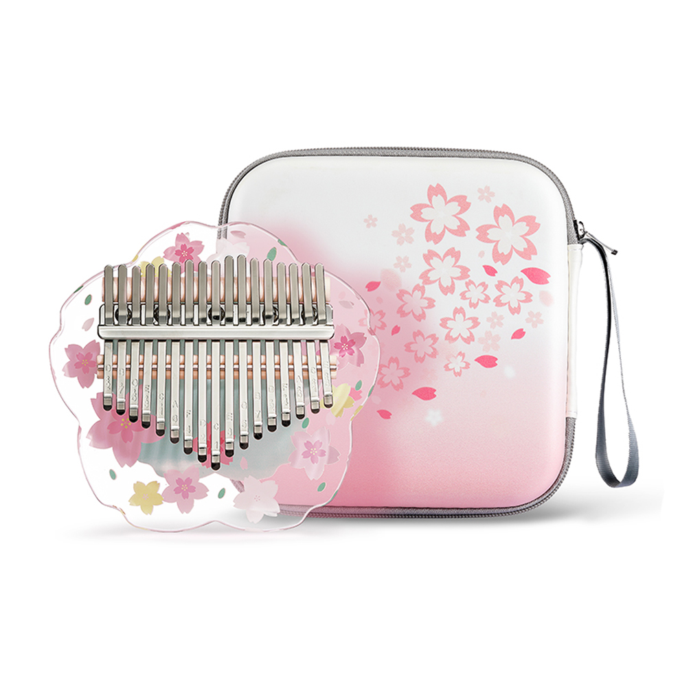 Musical Instrument Sounds - Hluru-Kalimba transparente com estojo e painel,