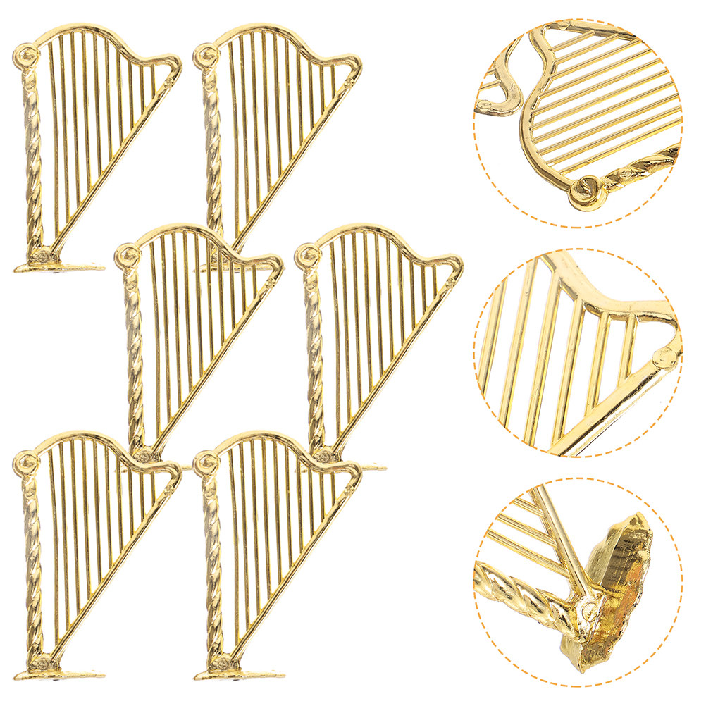 Musical Instrument Xmas Ornaments - 100 Peças Mini Harpa Decorativa: Pingente