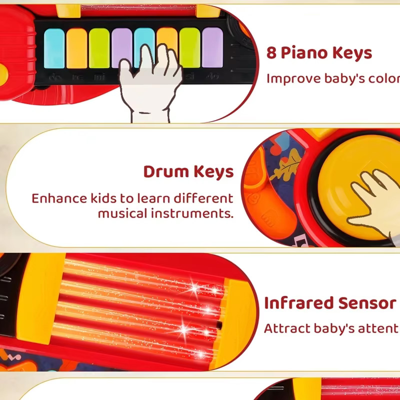 2 em 1 crianças elétrica brinq - Musical Instrument Harmonium avaliação e preço
