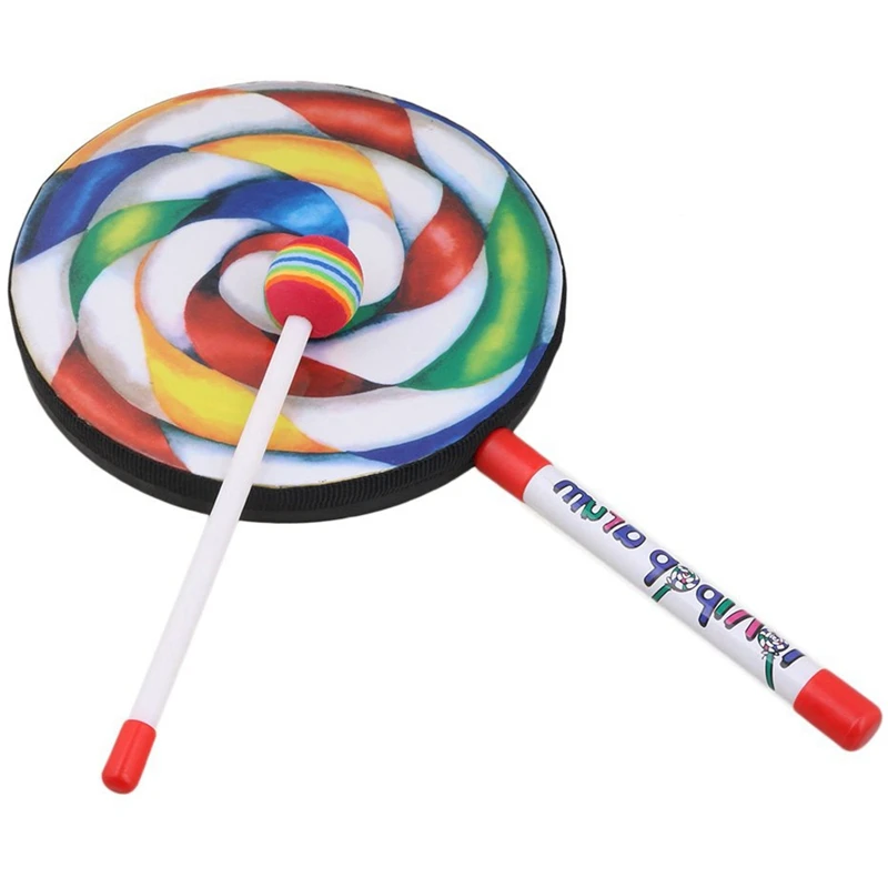 Lollipop Shape Drum com Rainbo - Musical Instrument Harmonium avaliação e preço