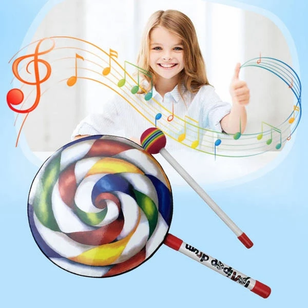 Lollipop Shape Drum com Rainbo - Musical Instrument Harmonium avaliação e preço