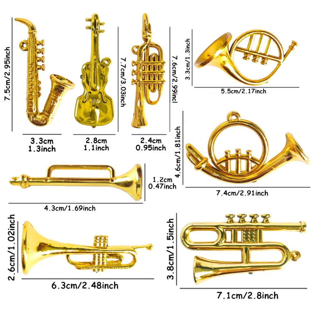 5/18 peças Aleatórias de Mini  - Musical Instrument Xmas Ornaments avaliação e preço