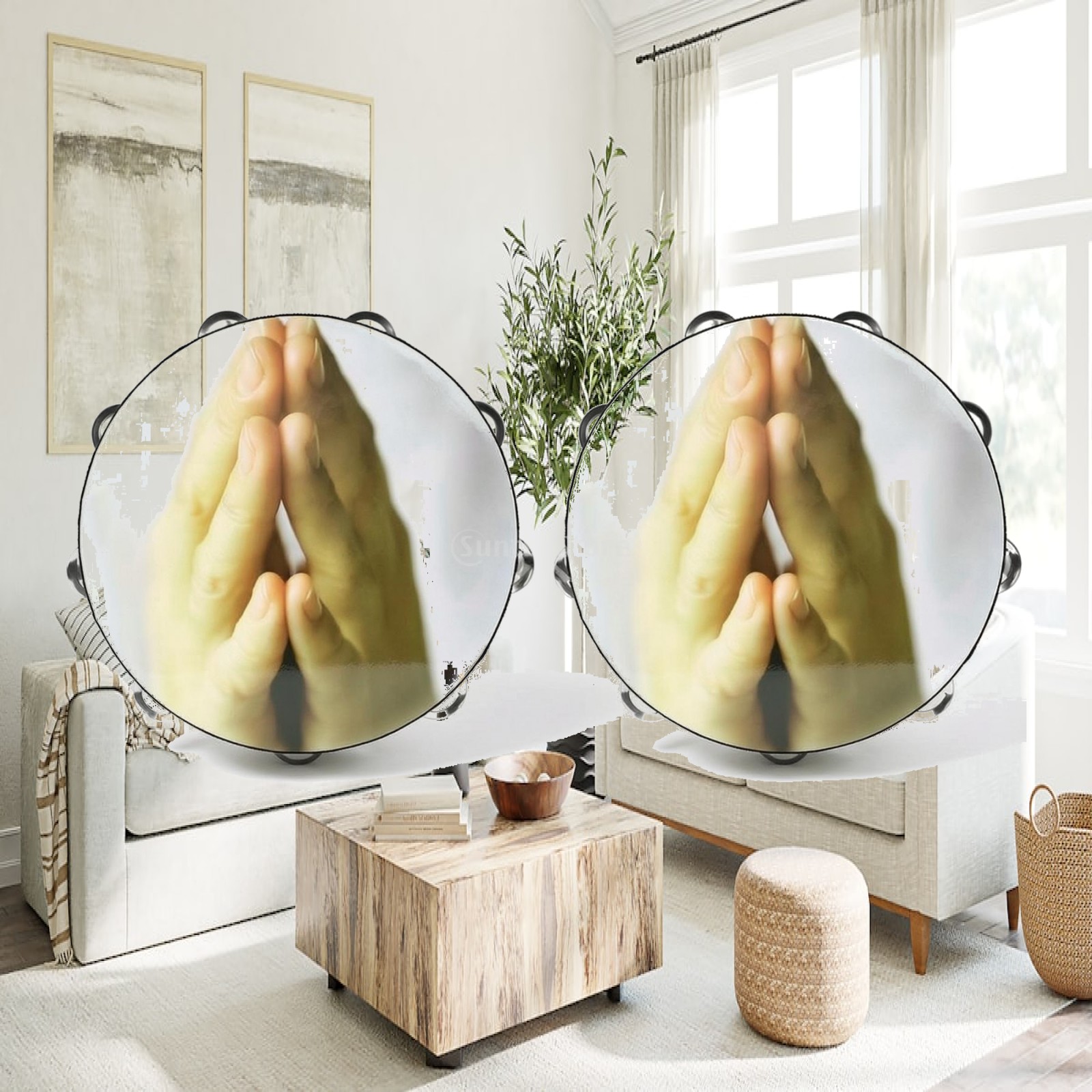 Tambor de Percussão Infantil e - Tambourine Hand Drum avaliação e preço
